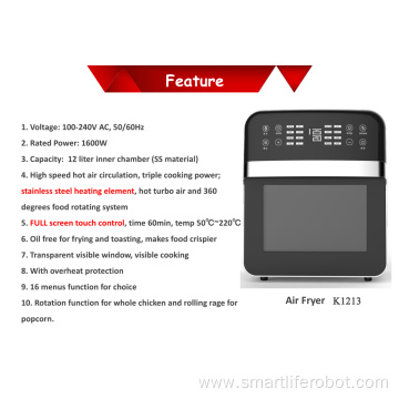 12L Electric Digital Lcd Display Air Fryer